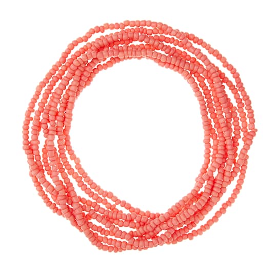 Coral Glass Medium Rondelle Seed Beads, 6/0 by Bead Landing&#x2122;